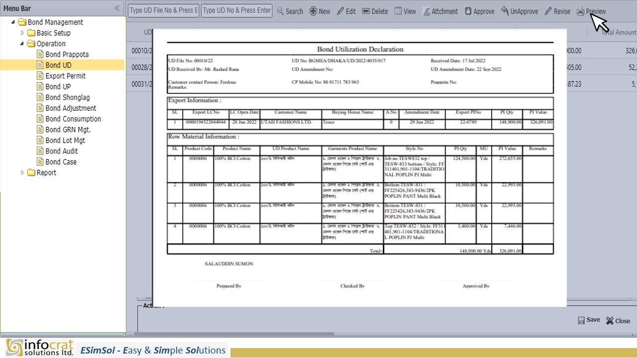 Bonded Warehouse Management Dashboard