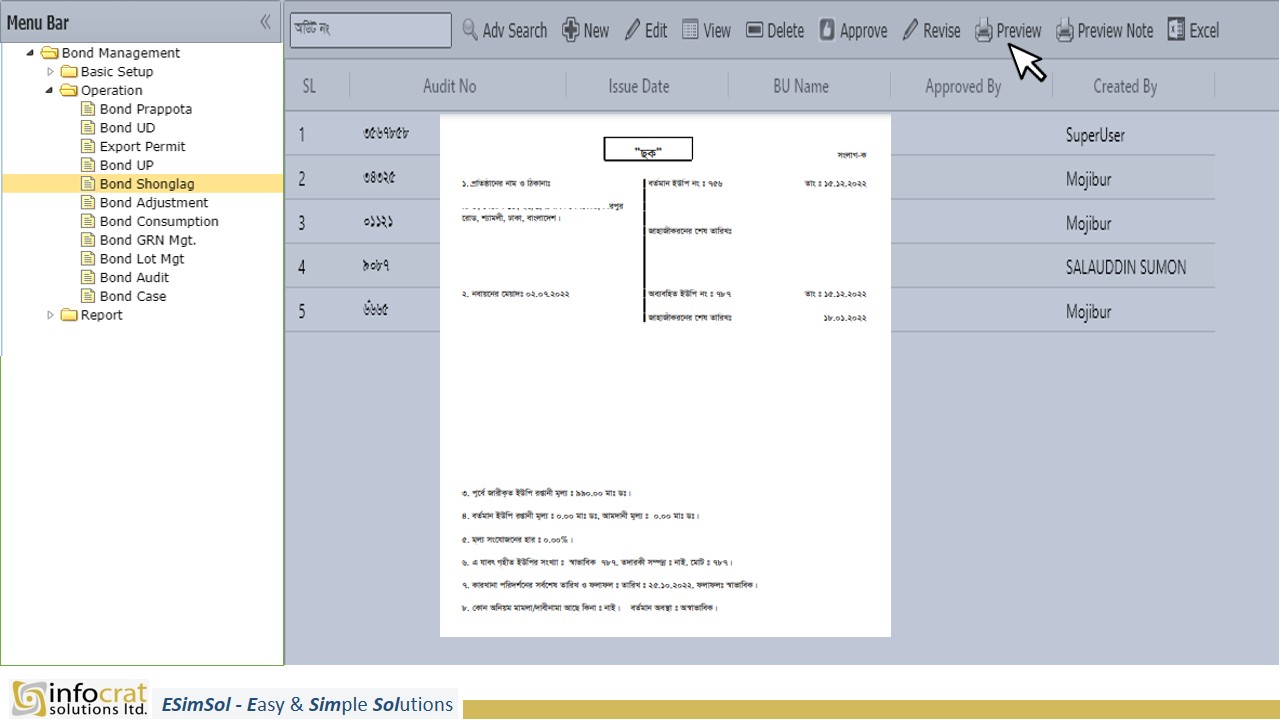 Bonded Warehouse Management Dashboard